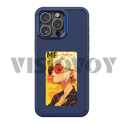 Custom NFC E-Ink 4-Color Screen Phone Case for iPhone 16/15/14/13 Pro Max - DIY Fashion Cartoon Design